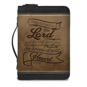 283763: Take Delight in the Lord Bible Cover, Brown and Black, X-Large