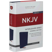 296348: NKJV Interleaved Bible, Journal Edition, Comfort Print--hardcover, blue