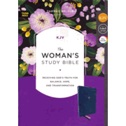 332557: KJV Woman&amp;quot;s Full Color Study Bible, Comfort Print--soft leather-look, blue (indexed)