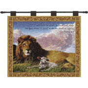 404374: Lion and Lamb--Tapestry Wall Hanging