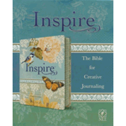 413734: NLT Inspire Bible: The Bible for Creative Journaling, LeatherLike, Silky Vintage Blue/Cream