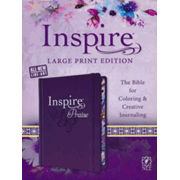 433464: NLT Inspire Praise Large-Print Bible--hardcover, purple