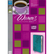 437871: NIV Women&amp;quot;s Devotional Bible, Large Print, Italian Duo-Tone Turquoise