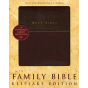 438120: NIV Family Bible, Keepsake Edition--imitation leather, burgundy