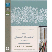 447047: NIV, Journal the Word Bible, Large Print, Imitation Leather, Blue and Tan
