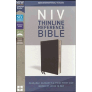 449713: NIV Comfort Print Thinline Reference Bible, Premium Leather, Calfskin, Black