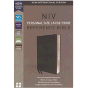449768: NIV Comfort Print Personal Size Reference Bible, Large Print, Premium Leather, Black
