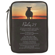 461399: Psalm 23 Bible Cover, Black, Extra Large