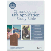 489564: KJV Chronological Life Application Study Bible, Second Edition--soft leather-look, heritage oak camel