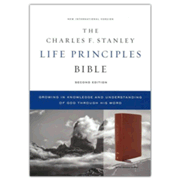 5225614: NIV Charles F. Stanley Life Principles Bible, 2nd Edition, Comfort Print--genuine leather, brown