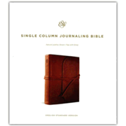 582463: ESV Single Column Journaling Bible (Brown, Flap with Strap), Leather, real