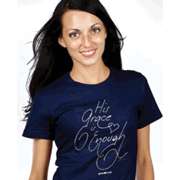 6522S: His Grace is Enough Shirt, Navy Blue, Small