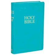 691574: KJVER Gift and Award Holy Bible Deluxe Edition--soft leather-look, coastal blue