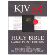 691596DA: KJVER Large Print Holy Bible--genuine cowhide, black (indexed) - Slightly Imperfect