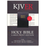 691675: KJVER Large Print Holy Bible--soft leather-look, black
