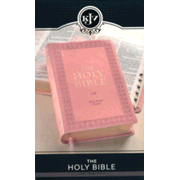 725736MI: KJV Giant-Print Bible--soft leather-look, pink (indexed) - Imperfectly Imprinted Bibles