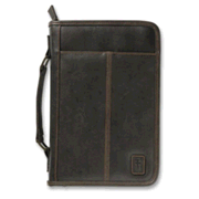 823702: Aviator Style Bible Cover with Handle, Brown, Extra Large