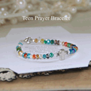 8770933: Multi-color Crystals Teen Prayer Bracelet
