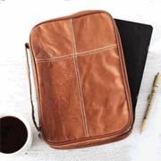 886864: Stitched Cross Bible Cover, Genuine Leather, Extra Large