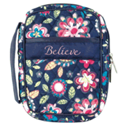 905640: Believe Quilted Bible Cover, Paisley, Small