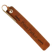 9347311: Personalized, Bookmark, Faux Leather, with Name, Tan