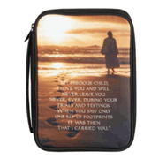 961019: Footprints Bible Cover, X-Large