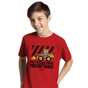 9950YS: Faith Can Move Mountains Shirt, Red, Youth Small