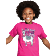 9951YS: No Prob-Llama Is Too Big For Jesus Shirt, Pink, Youth Small
