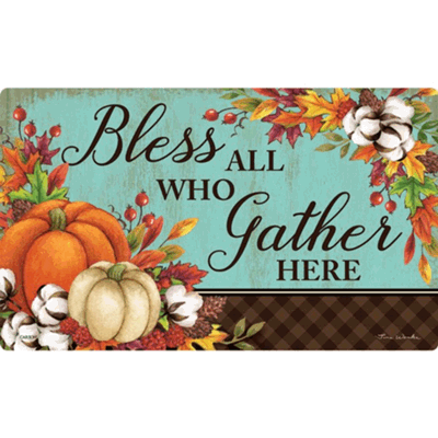 Bless All Who Gather Here Christian door mat