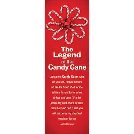 Legend of the candy cane poem bookmark