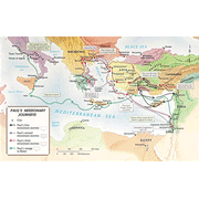 39605: Map/Wall Chart-Paul&amp;quot;s Missionary Journeys Map