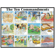 98133X: NIV Ten Commandments (pictures), Laminated Wall Chart